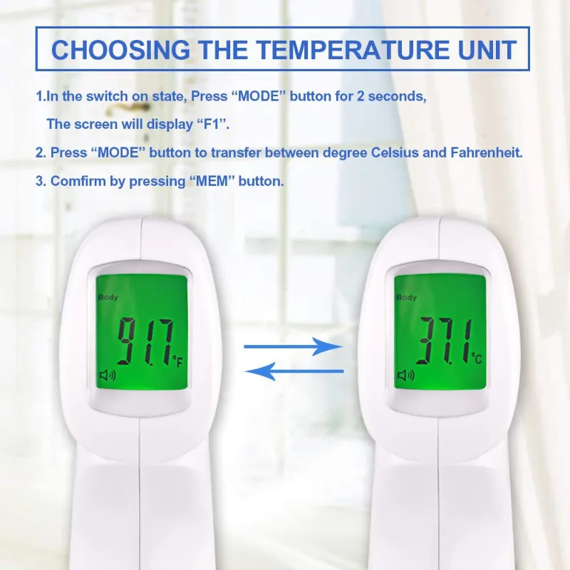 3 in 1 Medical Grade Non-Contact Infrared Forehead Thermometer