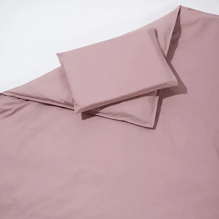 4 Piece Cot Bedding Set - Dusty Pink