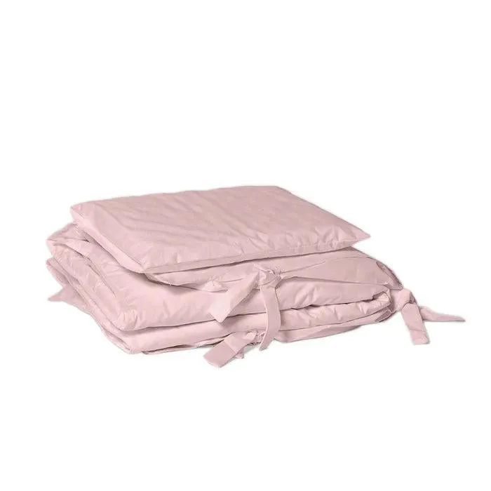 4 Piece Cot Bedding Set - Dusty Pink