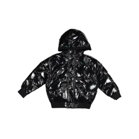 5PC-PUFFY COAT-Black Glitter