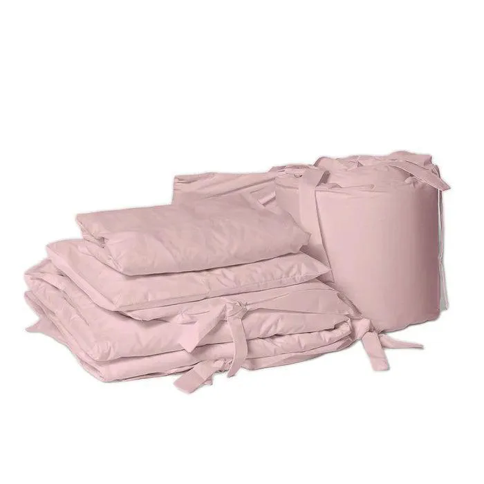 7 Piece Cot Bedding Set - Dusty Pink