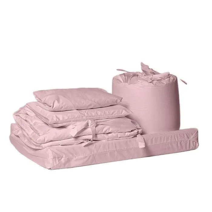 9 Piece Cot Bedding Set (Standard Change Mat) - Dusty Pink