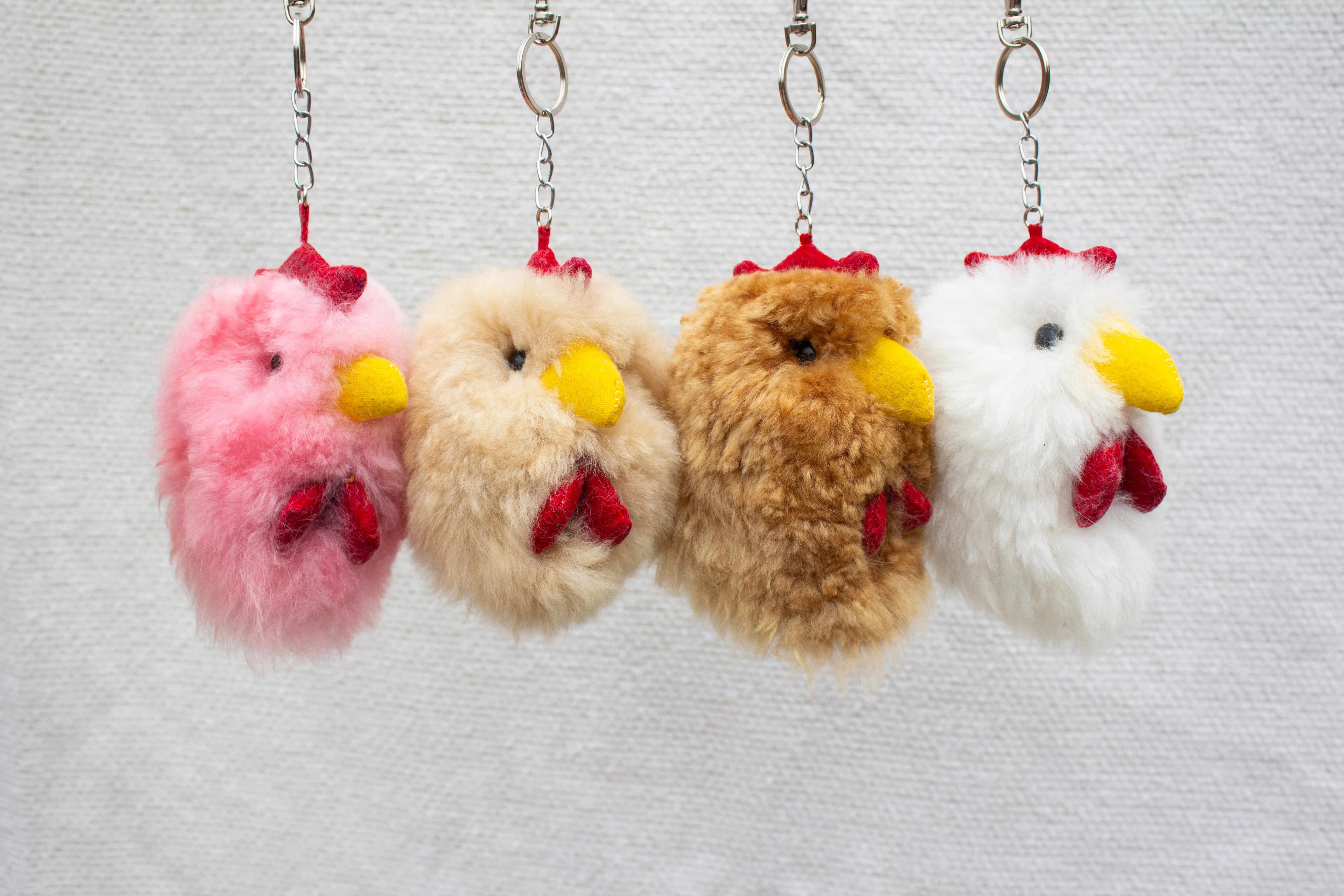 Alpaca Fur Keychain Rooster