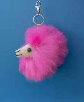 Alpaca Keychain Hot Pink