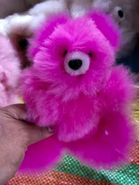 Alpaca Stuffed Hot Pink Bear Small