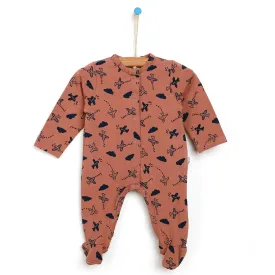 Antebies Newborn Plane Organic Footed Jumpsuit - Light Rose