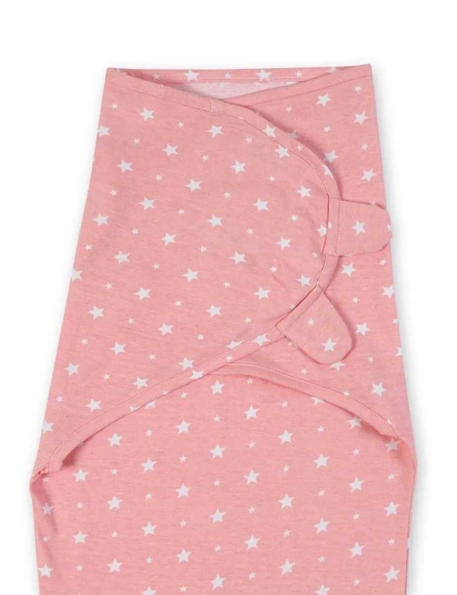 Baby Swaddle Combo- Blue & Pink Star