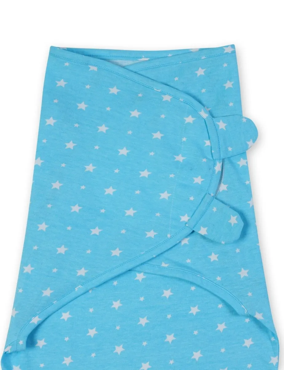 Baby Swaddle Combo- Blue & Pink Star