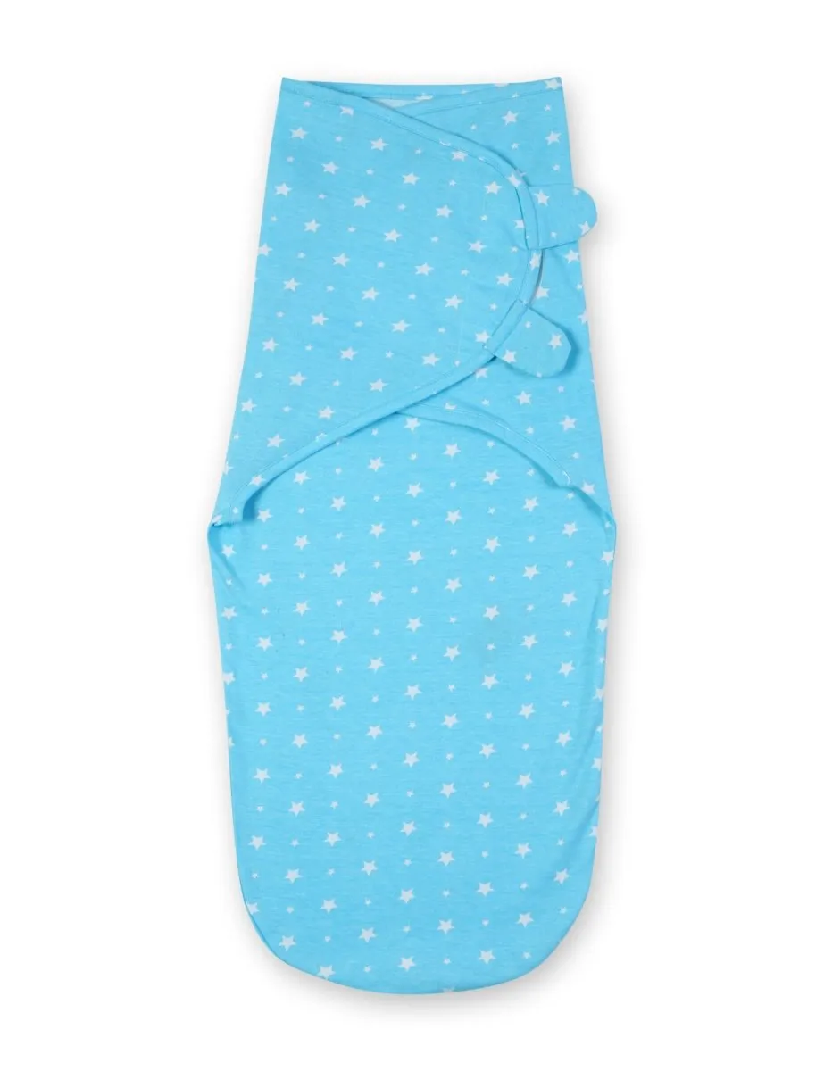 Baby Swaddle Combo- Blue & Pink Star