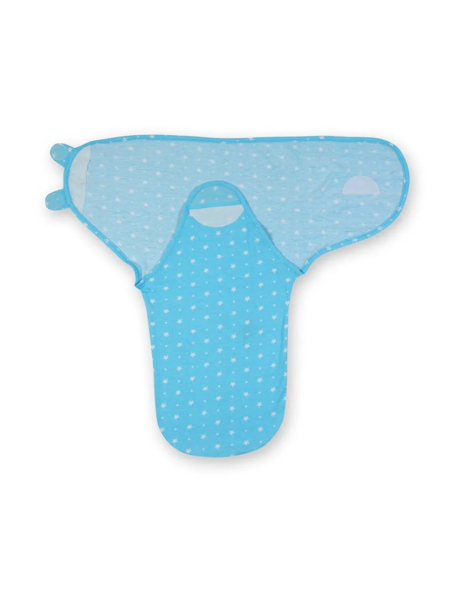 Baby Swaddle Combo- Blue & Pink Star