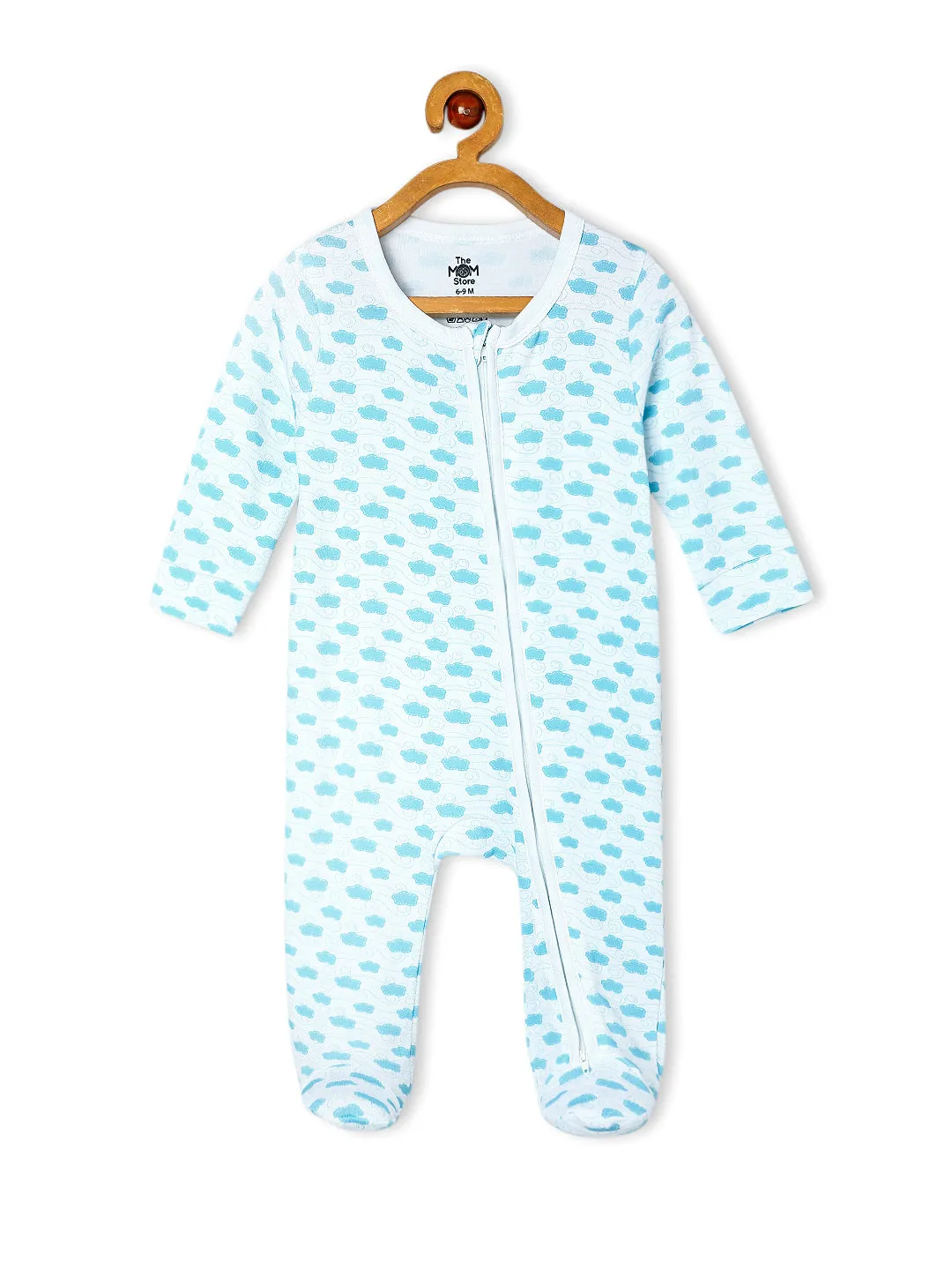 Baby Zipper Romper Combo Of 2: Elephantastic- Happy Cloud