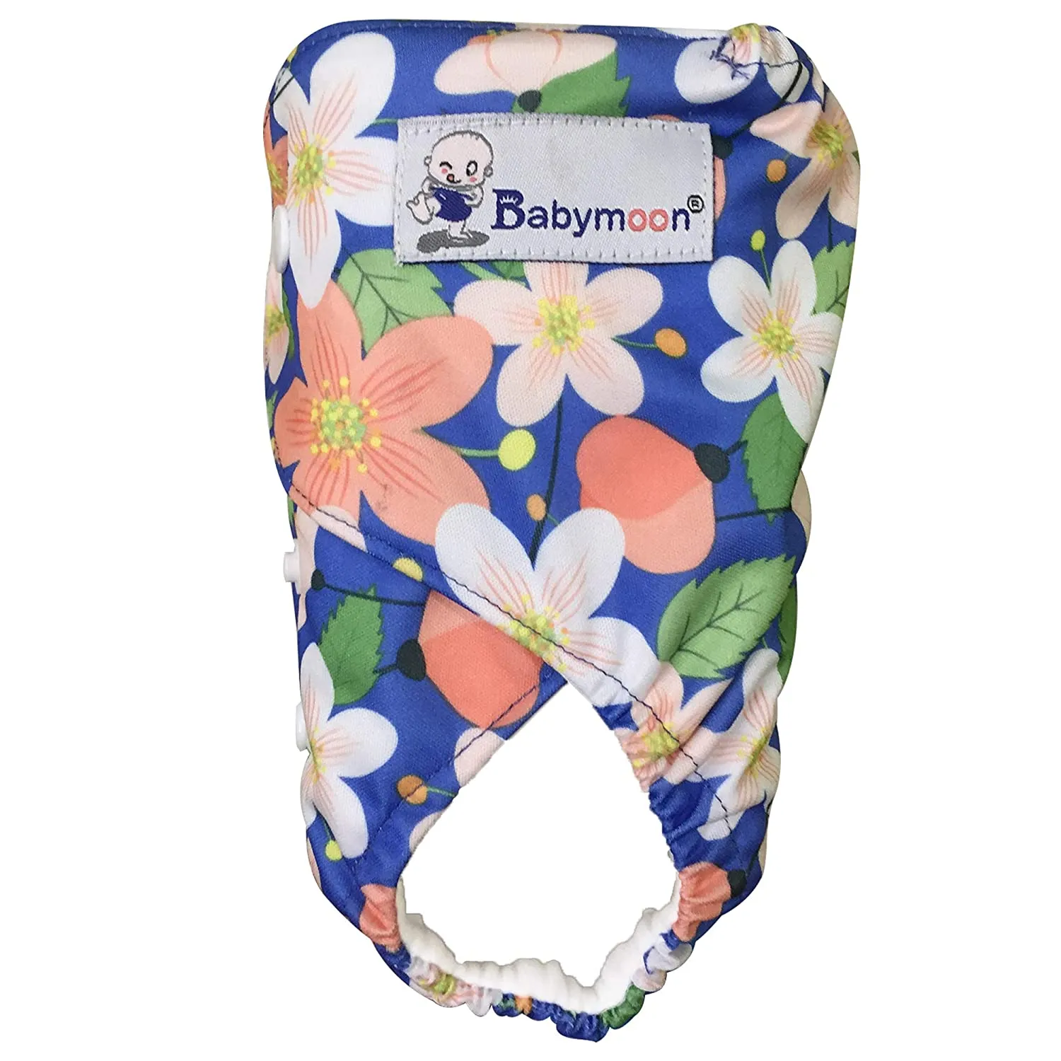 Babymoon 1 Cloth Diaper with 5Layers Grey Insert Premium Adjustable Reusable Cloth Diaper (Blue Floral)