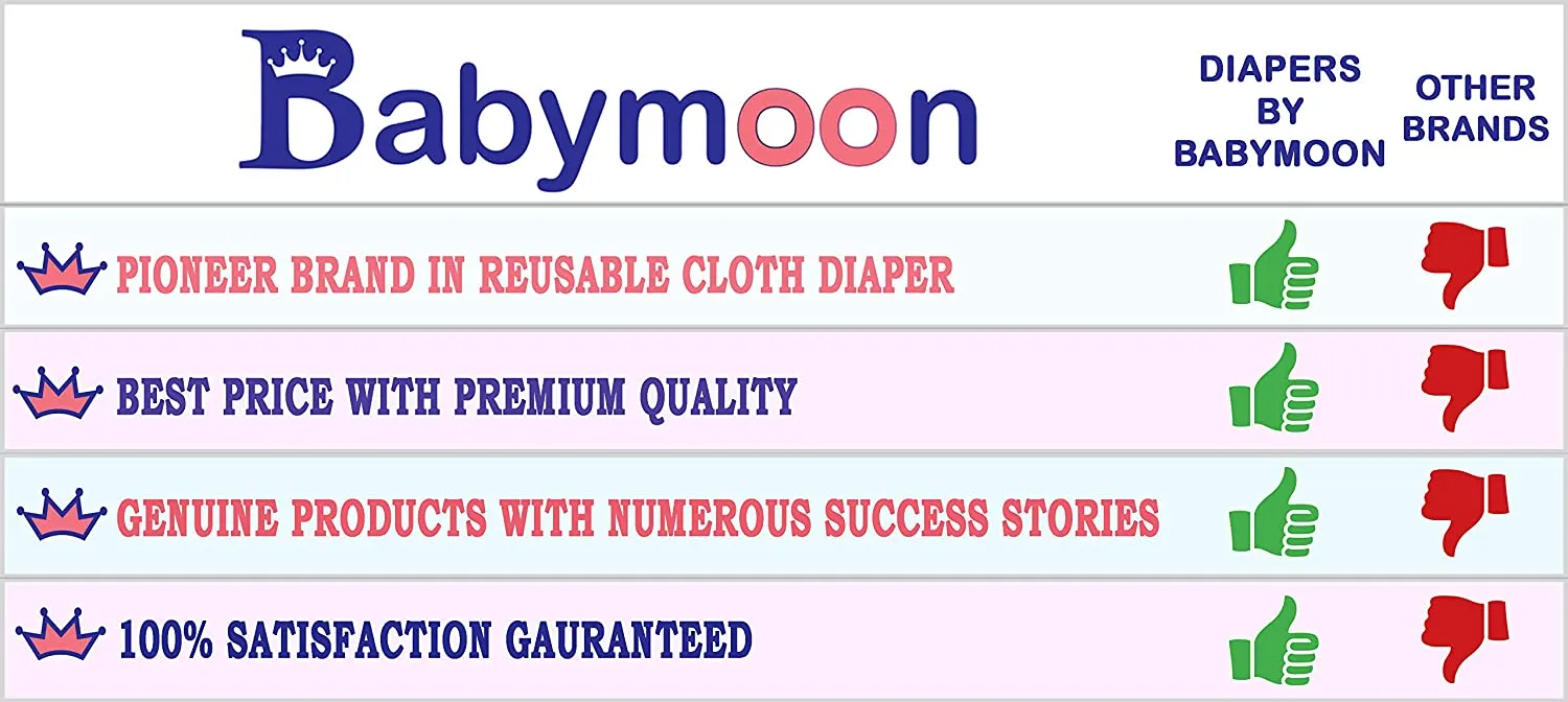 Babymoon 1 Cloth Diaper with 5Layers Grey Insert Premium Adjustable Reusable Cloth Diaper (Pink Polka Dots)