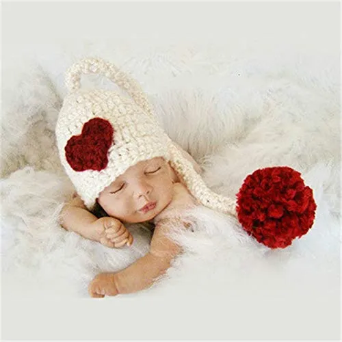 Babymoon Heart Cap Newborn Photography Crochet Outfit Costume