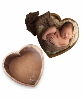 Babymoon Heart Vintage Rustic Bowl Wooden Photobooth Prop Furniture