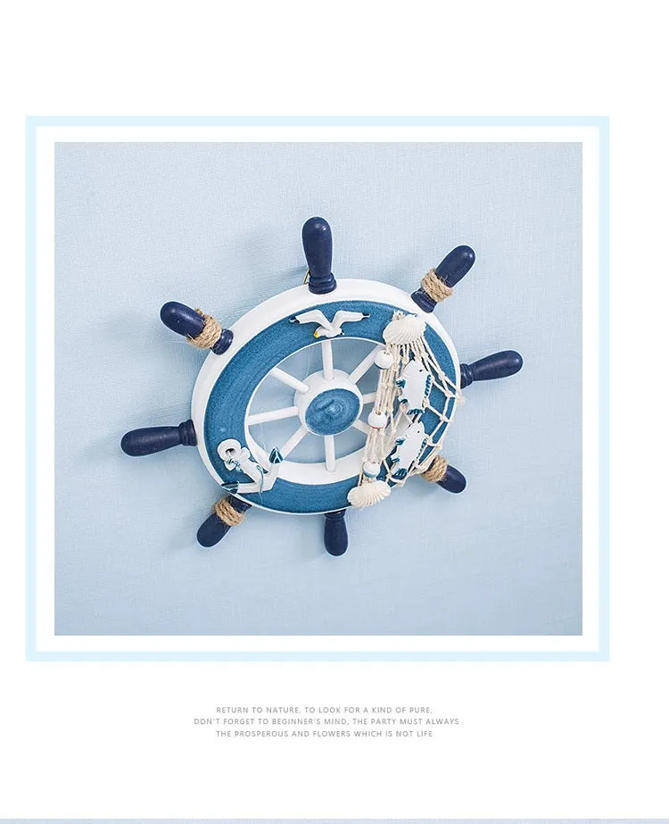 Babymoon Mediterranean Sailing Wooden Steering Wheel Beach Sea Style Photography Prop Furniture