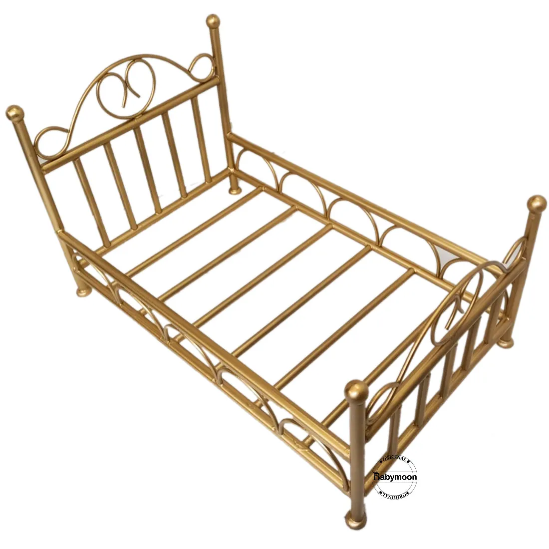 Babymoon Premium Metal Golden Bed Properties Photoshoot Prop