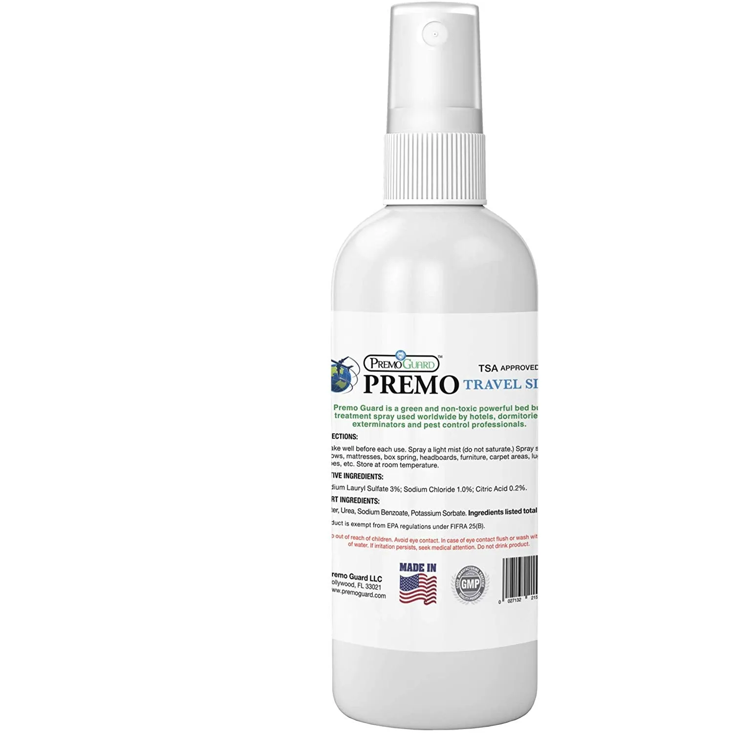 Bed Bug & Mite Killer Spray – 3 oz Travel Size – All Natural Non-Toxic - By Premo Guard