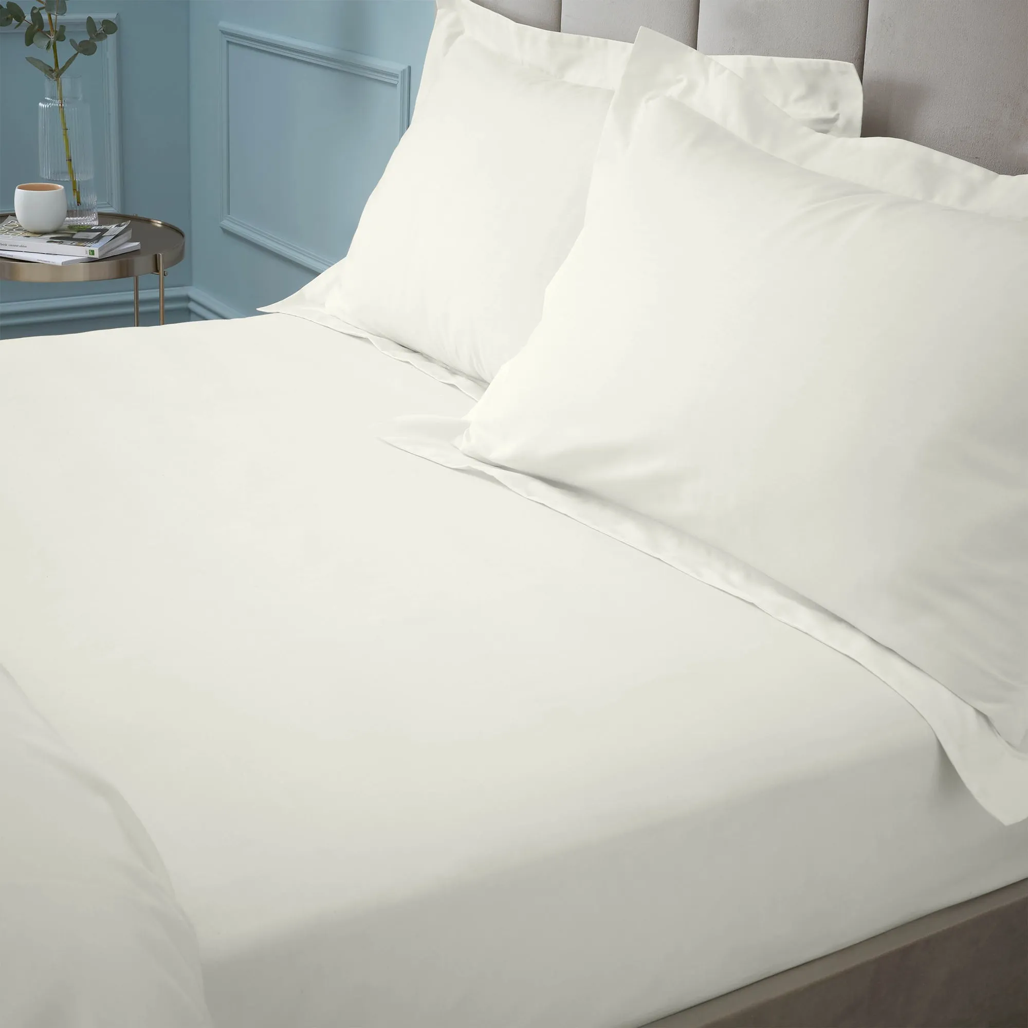 Bianca Cream 180TC Egyptian 100% Cotton Deep (34cm) Fitted Sheet