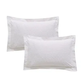 Bianca White Waffle Cotton Circle Oxford Pillowcase Pair