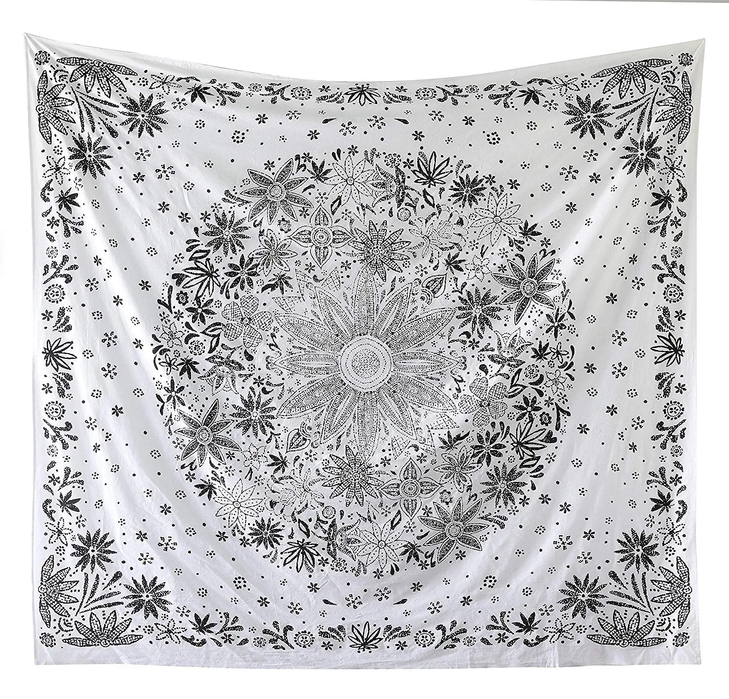 Black and White Medallion Tapestry