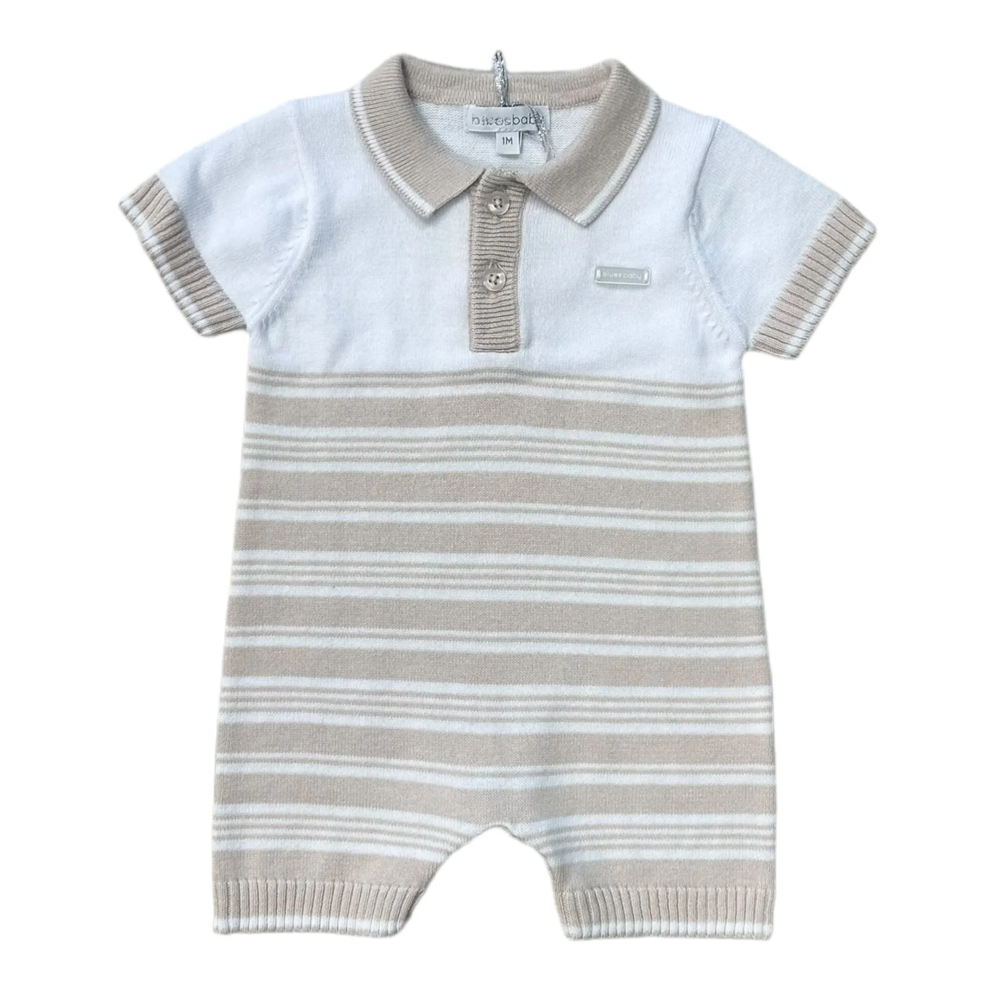 blues baby - Knitted romper, beige