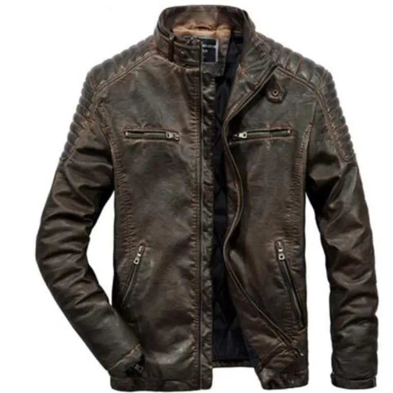 Brough, premium leather motoring jacket for men