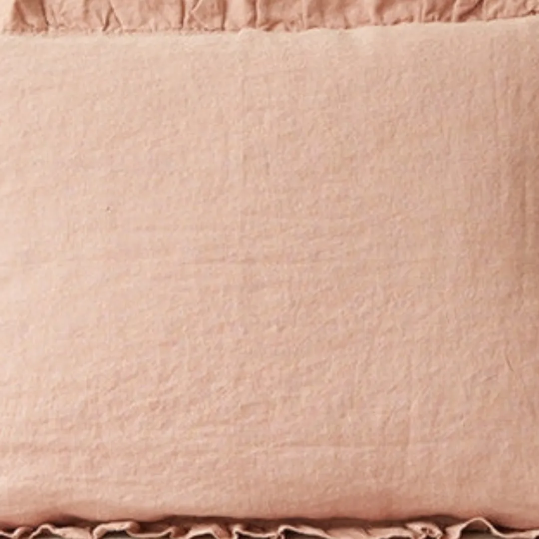 Cafe Creme Linen Pillowcase with Frills