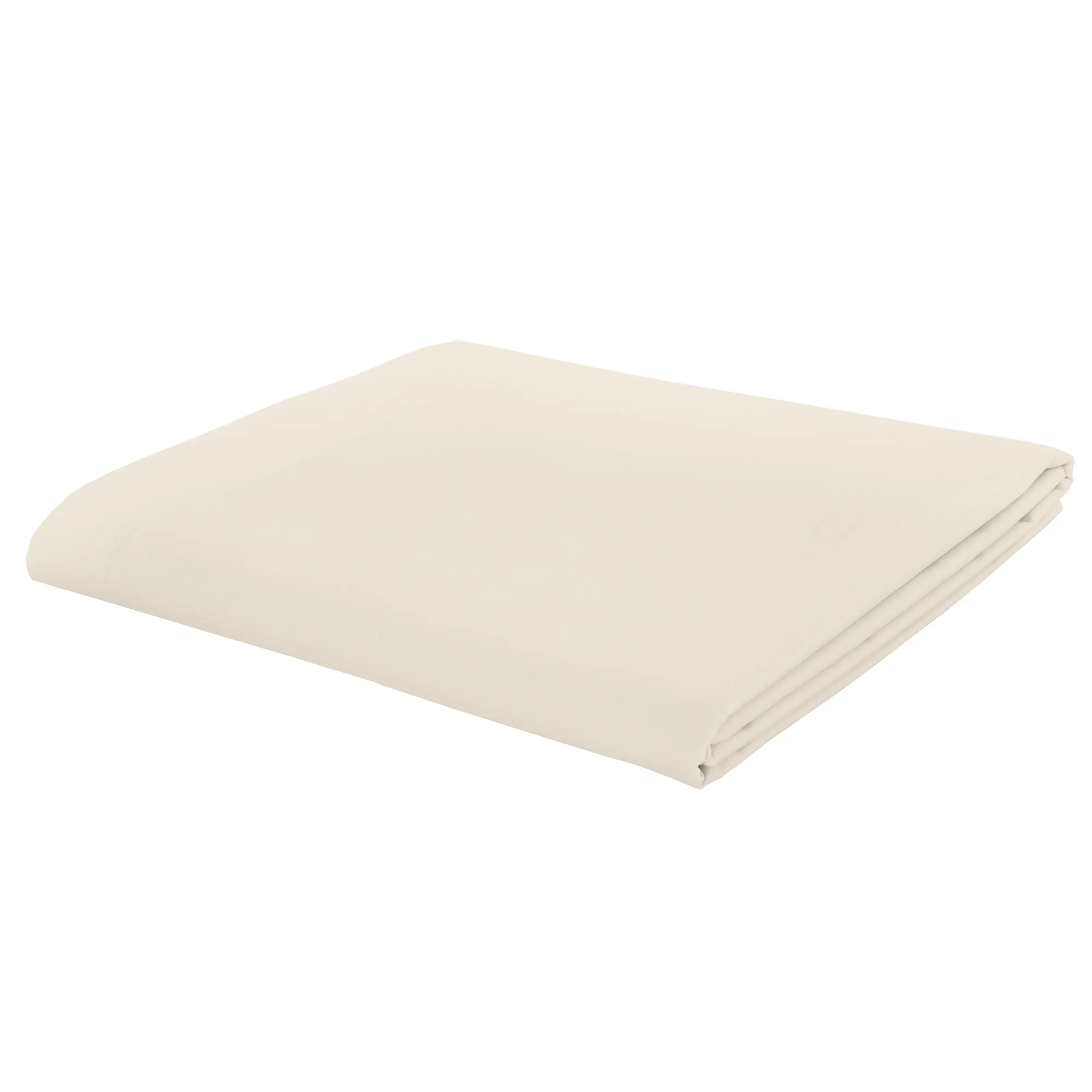 Catherine Lansfield Cream Easy Iron Percale Combed Flat Sheet