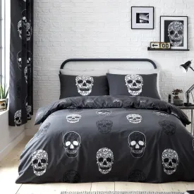 Catherine Lansfield Skulls Duvet Set