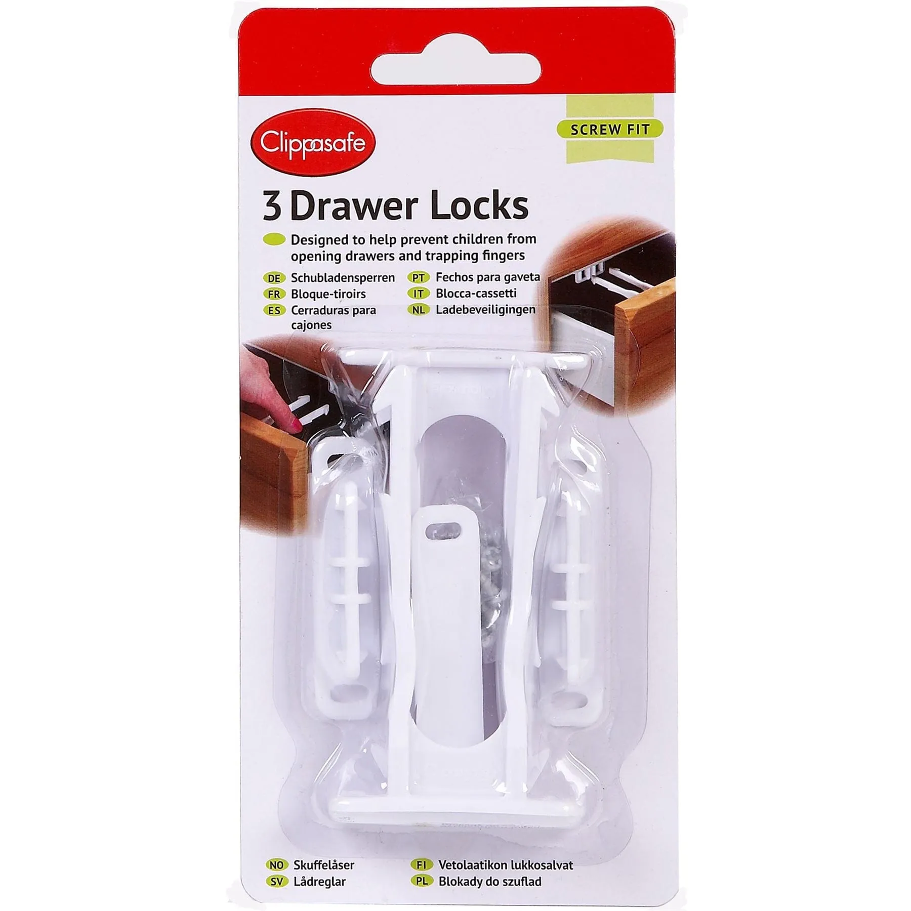 Clippasafe Drawer Locks Pack of Three