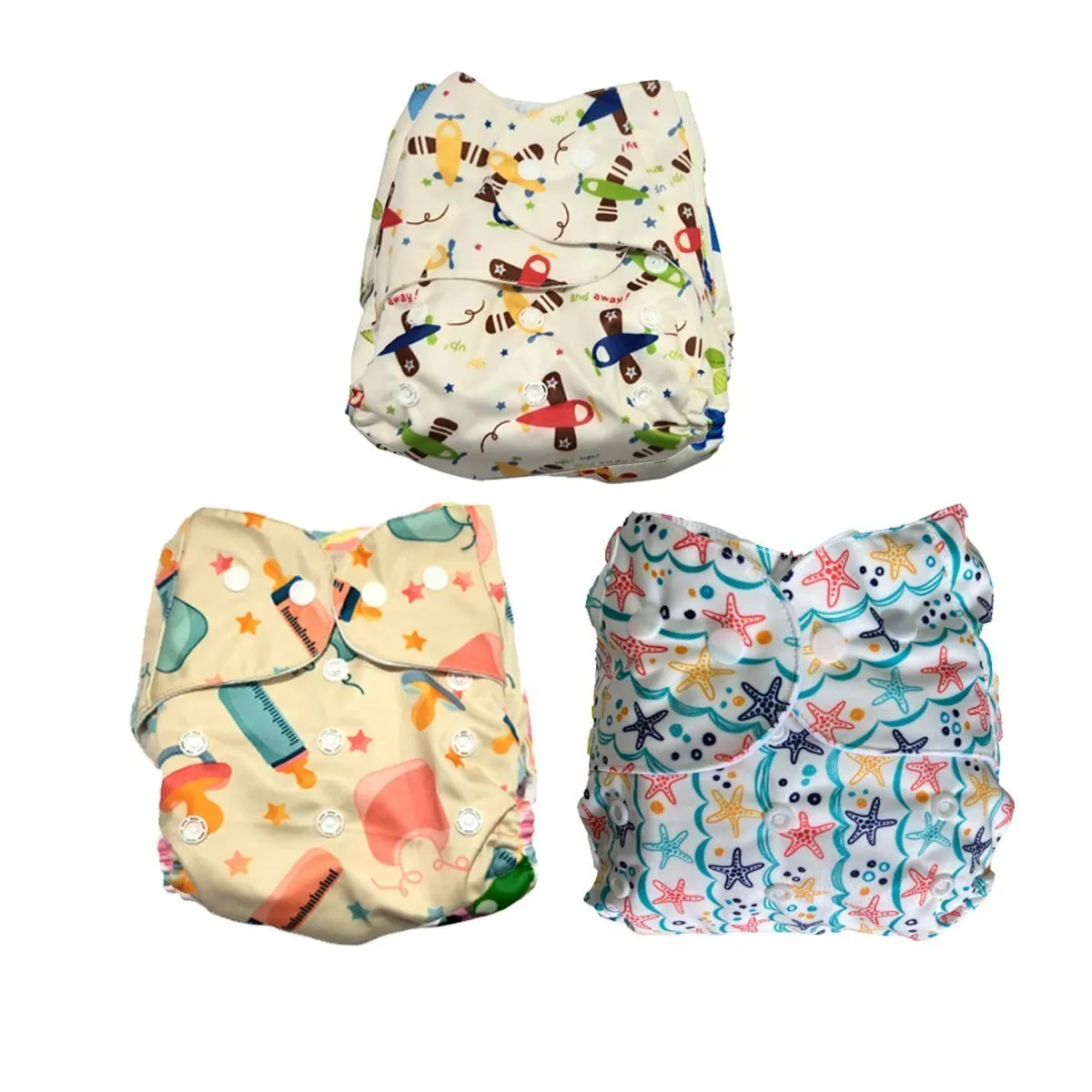 Combo of 3 Reusable Diapers - Option J