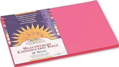 Construction Paper 58 Lbs. 12 X 18 Hot Pink 50 Sheets/Pack