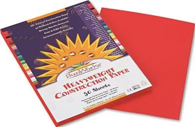 Construction Paper 58 Lbs. 9 X 12 Holiday Red 50 Sheets/Pack