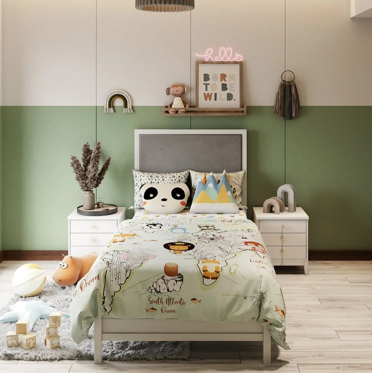 Fancy Fluff Kids Single Bedsheet Set- Animal Planet