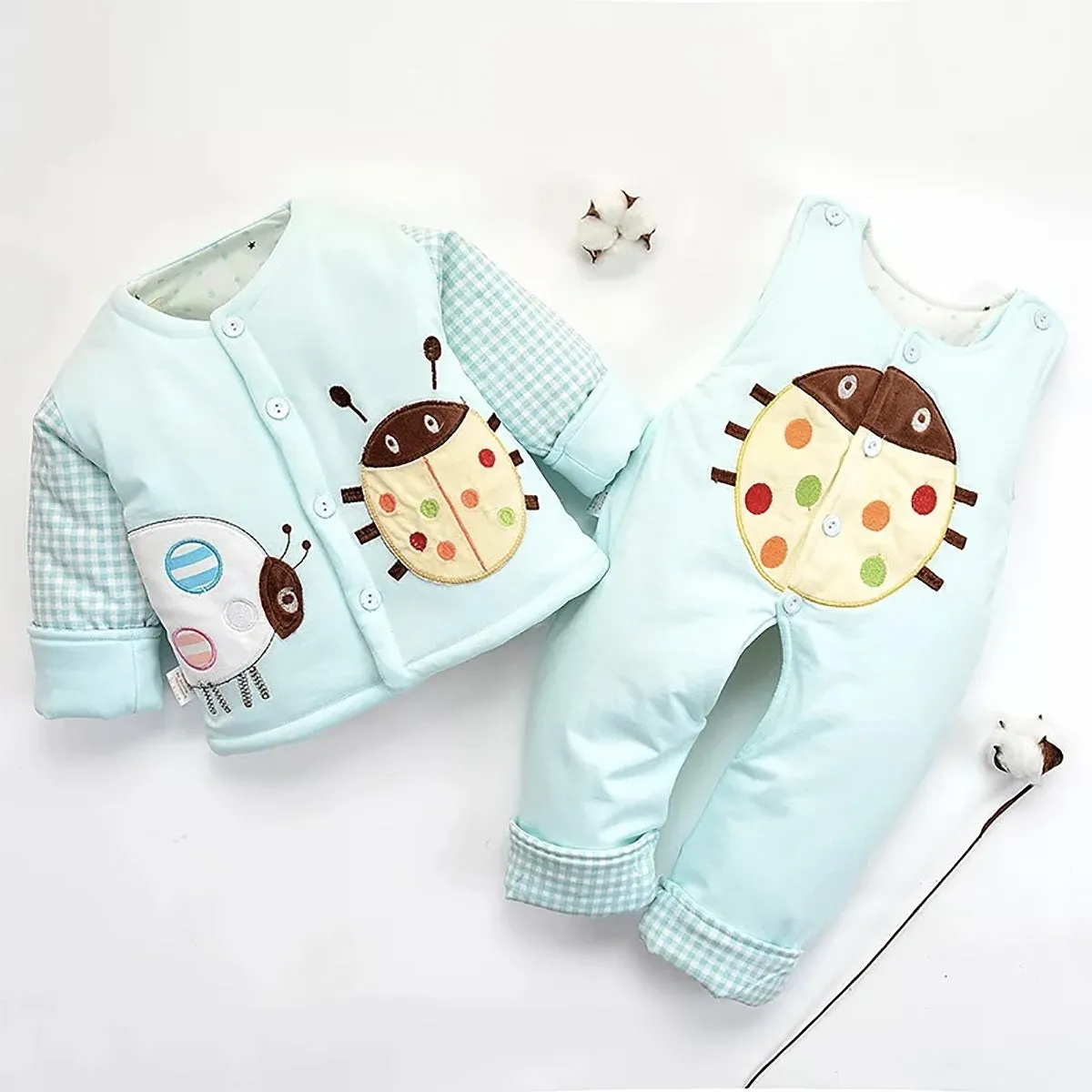 Fancydresswale Newborn dress for baby boy and Girl, 2 piece warm set , Blue, 0-6 Months