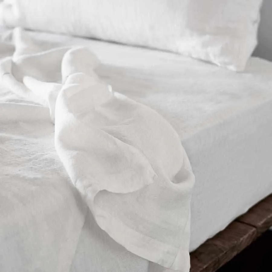 French Linen Flat Sheet - Off White