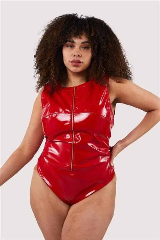 Hustler Maxine Red PVC Zip Front Body