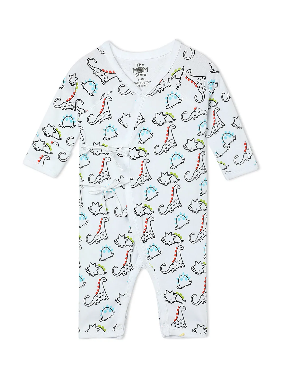 Jabla Infant Romper Combo Of 3: Dinos On The Round- Foxier Than The Fox-Staying Pawsitive