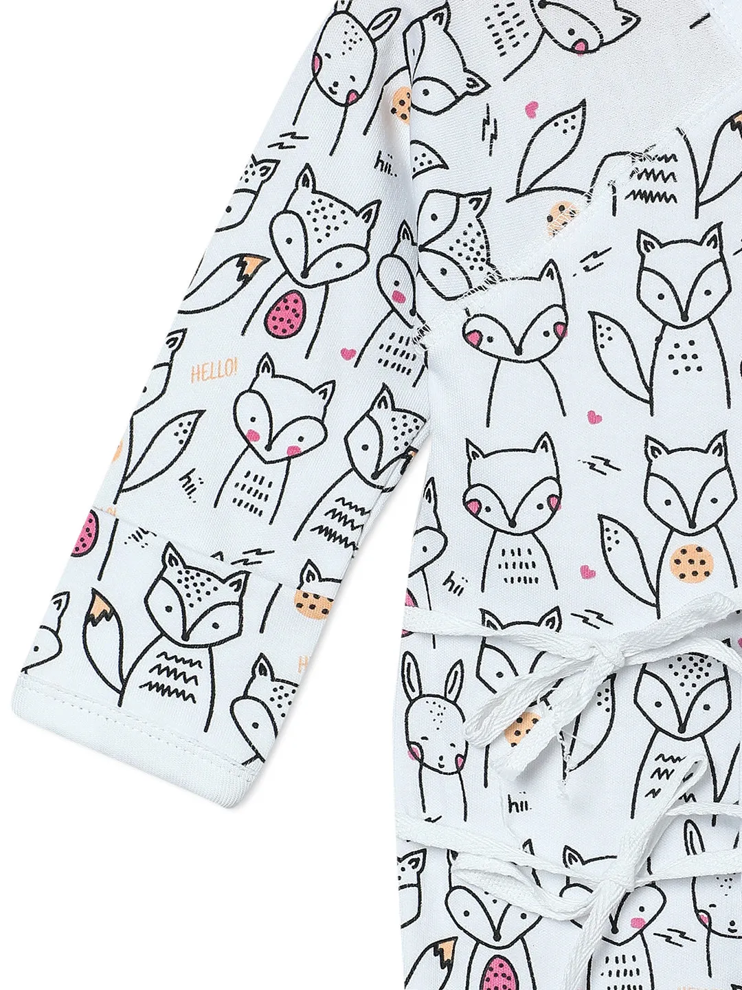 Jabla Infant Romper Combo Of 3: Dinos On The Round- Foxier Than The Fox-Staying Pawsitive