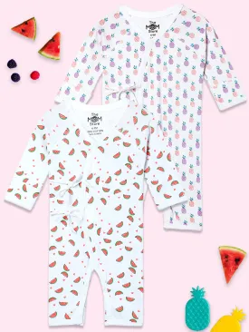 Jabla Style Infant Romper Combo Of 2: Fresh Slice For The Day-I Pine For You