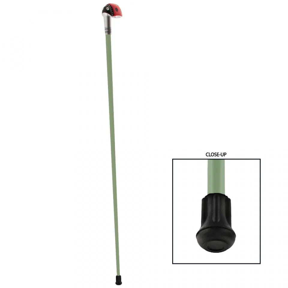 Lady Bug Lola Signature Carbon Fiber Walking Cane - 1 Sage Green Shaft