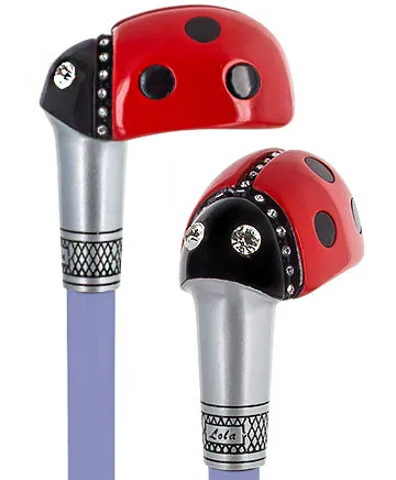 Lady Bug Lola Signature Carbon Fiber Walking Cane - 1 Violet Shaft