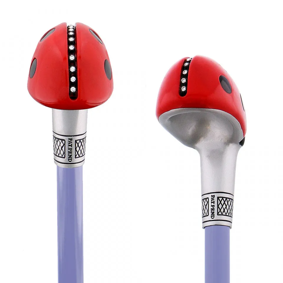 Lady Bug Lola Signature Carbon Fiber Walking Cane - 1 Violet Shaft