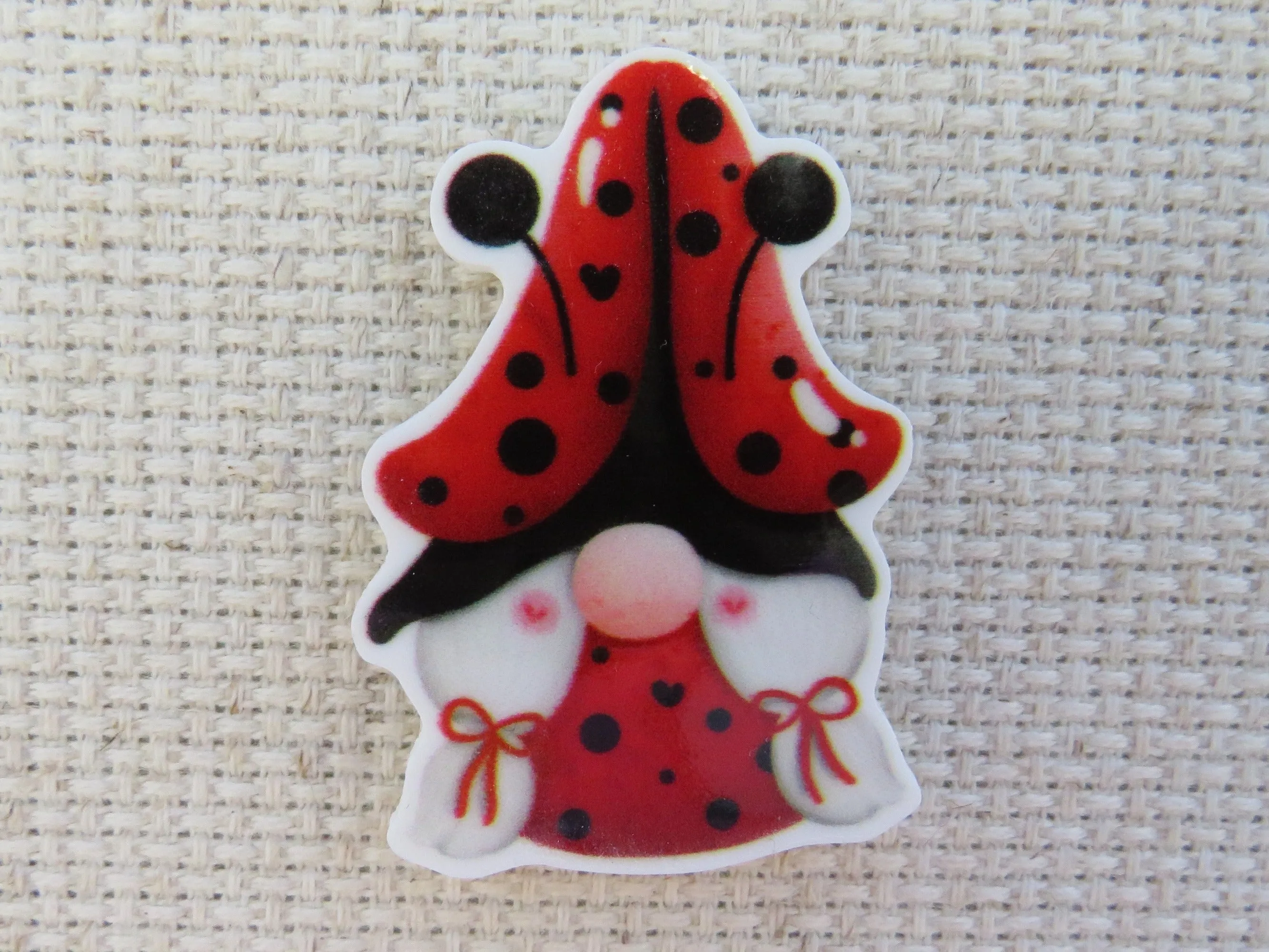 Ladybug Themed Gnome Needle Minder, Cover Minder, Magnet