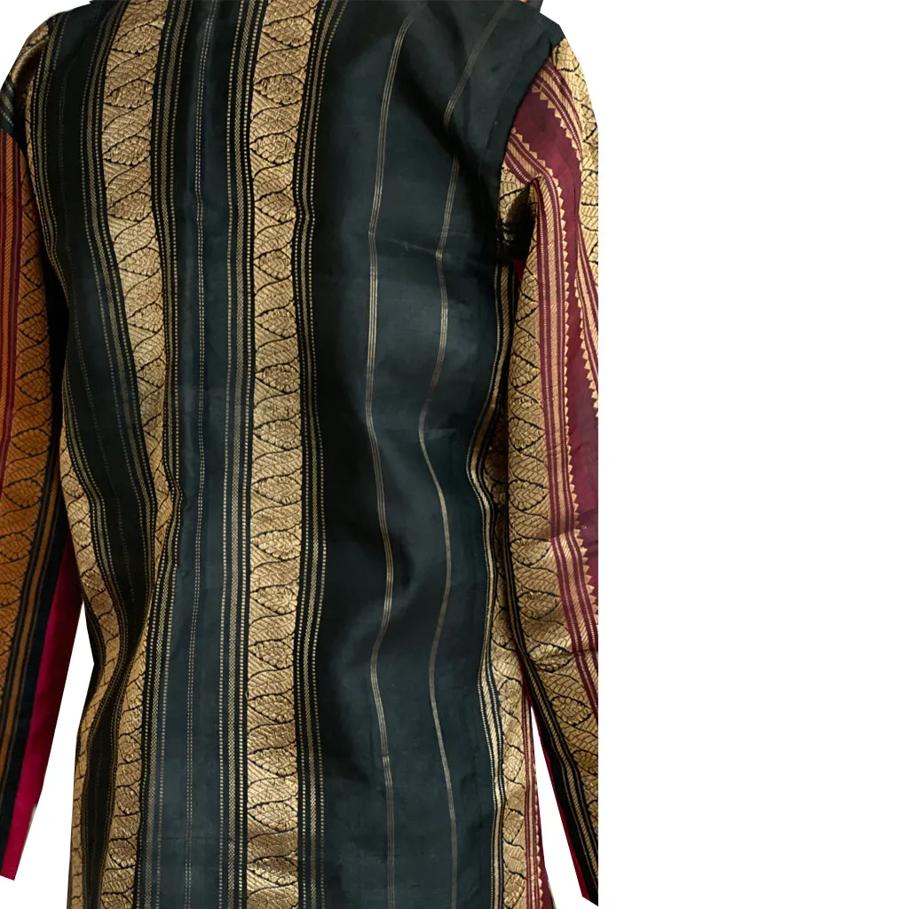 Lal Zari Jacket with Sari Borders