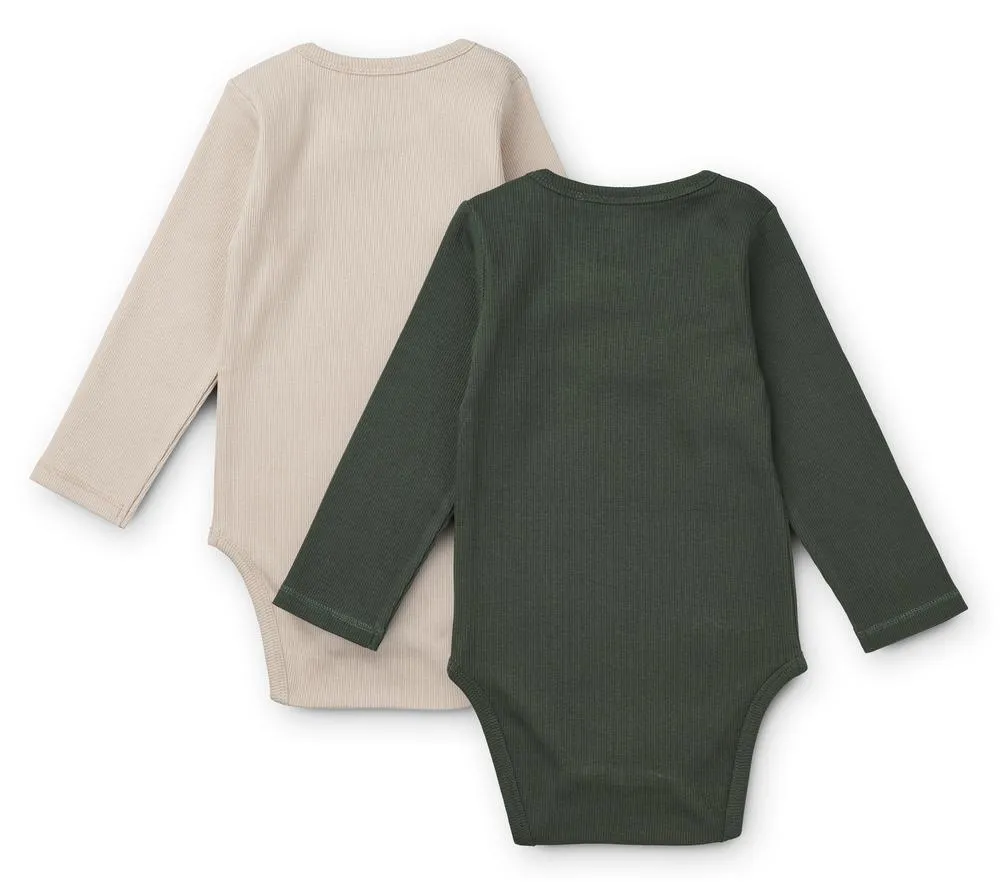 Liewood Yanni Body Longsleeve 2-pack | Hunter Green Sandy Mix