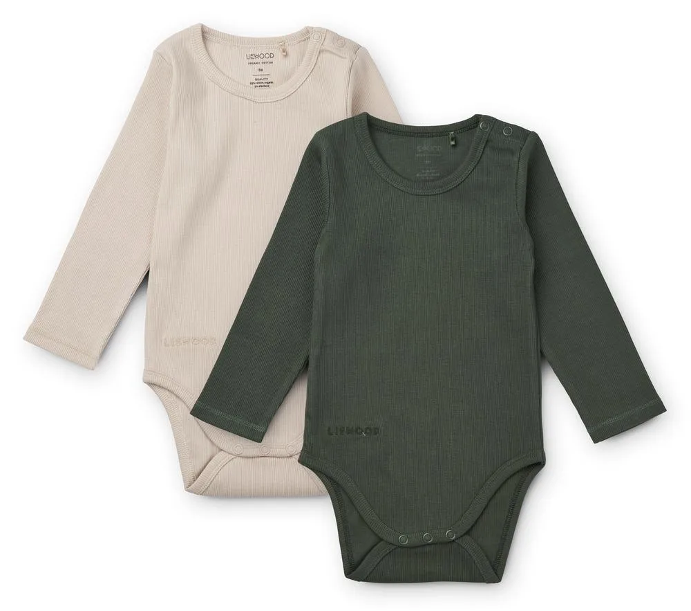 Liewood Yanni Body Longsleeve 2-pack | Hunter Green Sandy Mix