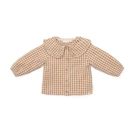 Little Dutch T-Shirt Lange Mouw | Brown Check