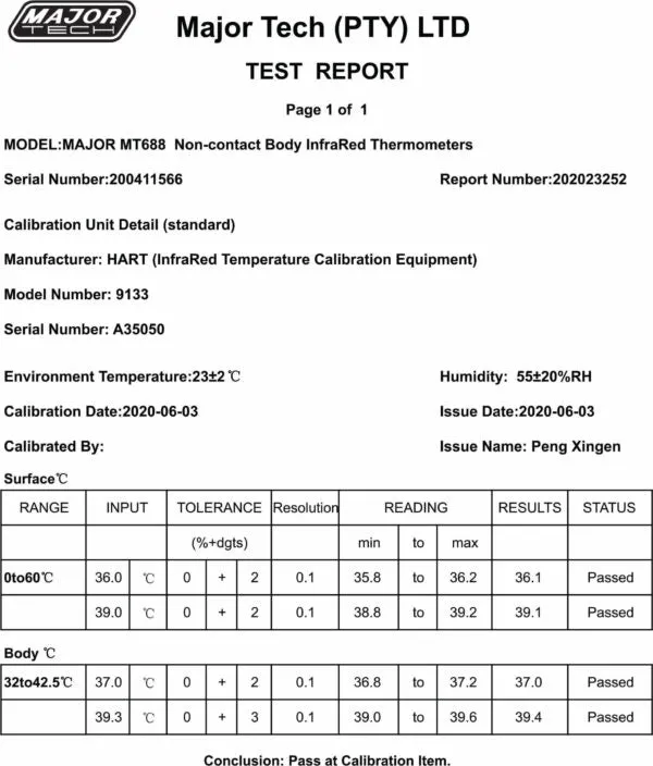 Major Tech MT688 Professional Non-Contact Infrared Thermometer